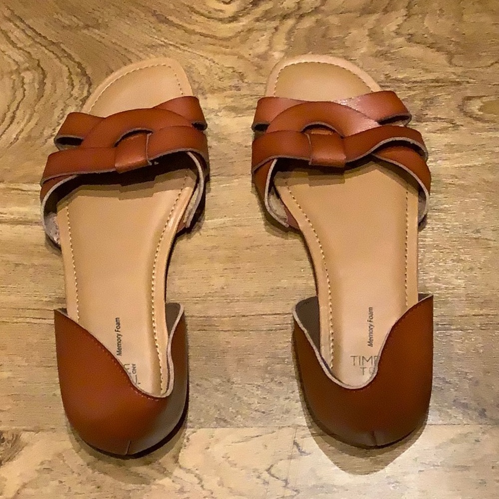Brown/Beige Time and Tru Sandals, Size 11, Gently Used